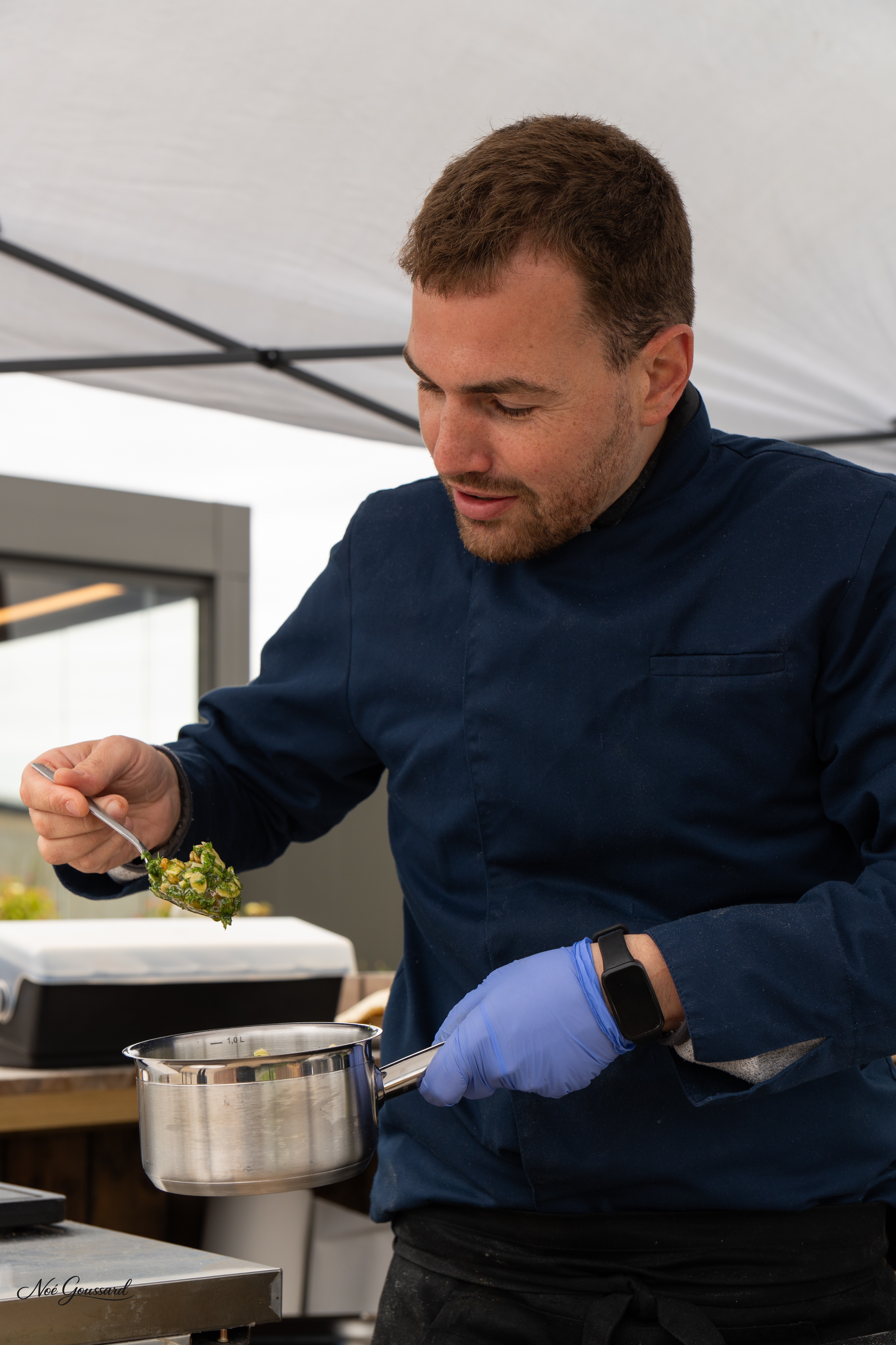 Direction artistique culinaire Grand Hôtel Bellevue Lille – détail de présentation d'assiette, photographie MineMedia