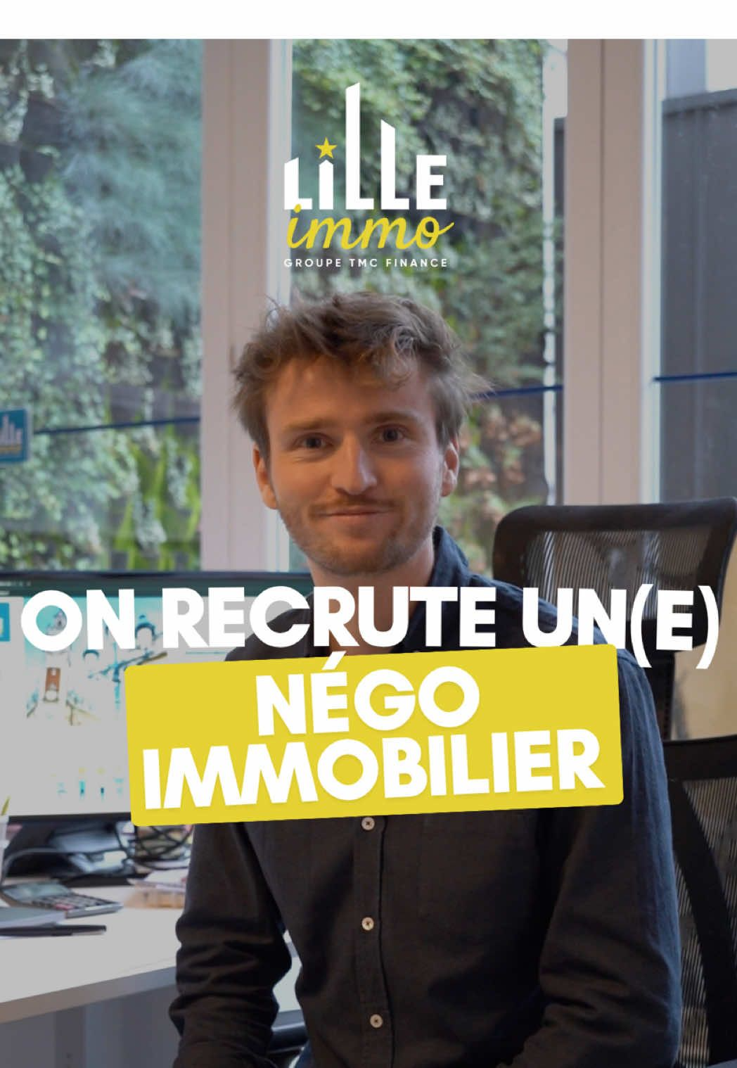 Post Instagram de recrutement pour l'agence immobilière Lille Immo, créé par MineMedia à Lille